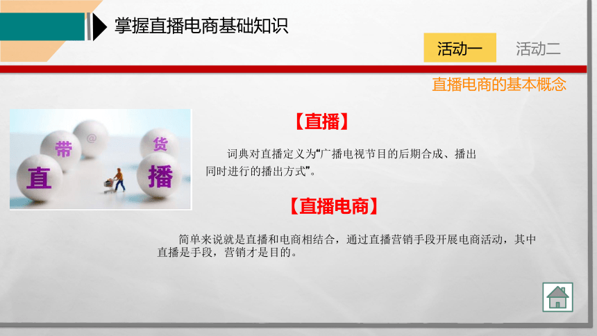 《直播电商基础》项目一基础篇：积累直播电商知识电子课件中职高教版(共38张PPT)