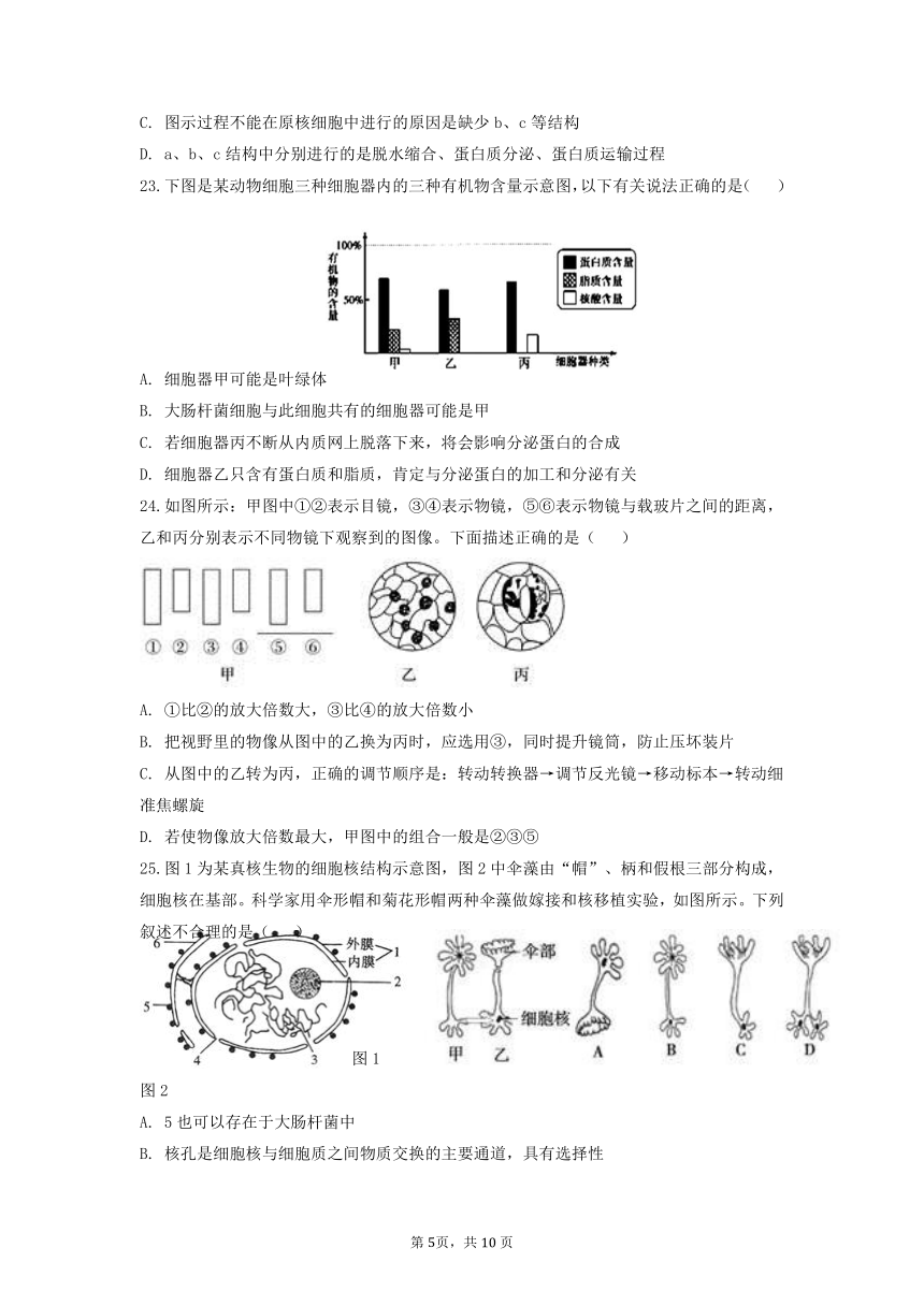 福建省南安市两校2021-2022学年高一上学期第二次阶段考（12月）生物试题（Word版含答案）