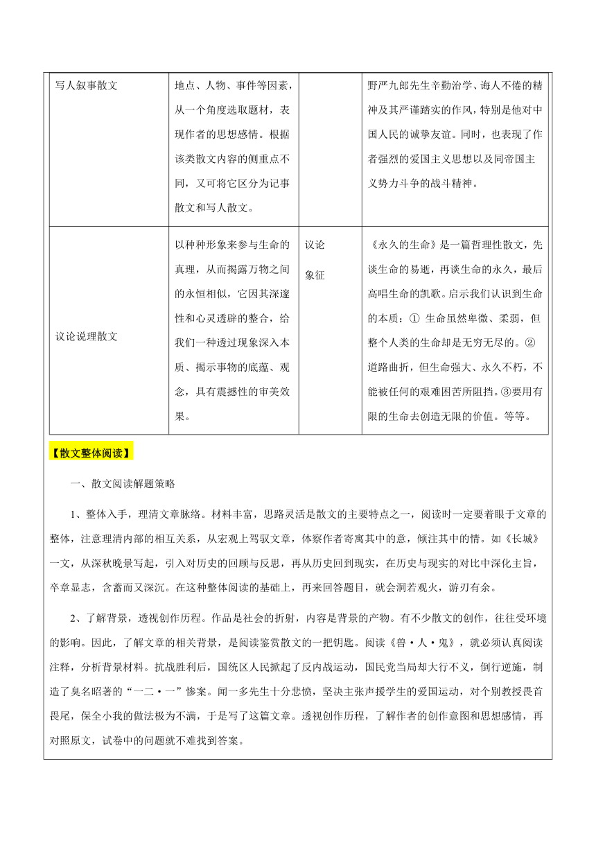 【机构专用】19 记叙文之段落作用 讲义—2022年六年级升七年级语文暑假辅导（含答案）