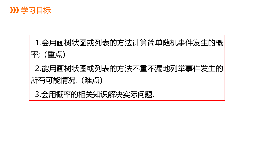 3.1.1用树状图或表格求概率--- 课件 2021-2022学年北师大版九年级数学上册（共20张ppt）