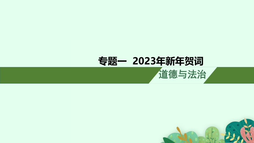 安徽省2023届中考道德与法治(时政热点)专题一 2023年新年贺词 课件（26 张ppt）
