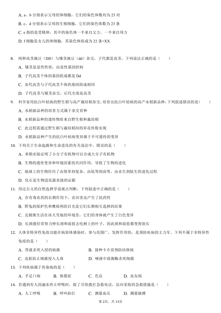 2019-2020学年江西省赣州市全南县八年级（下）期末生物试卷（word版含解析）