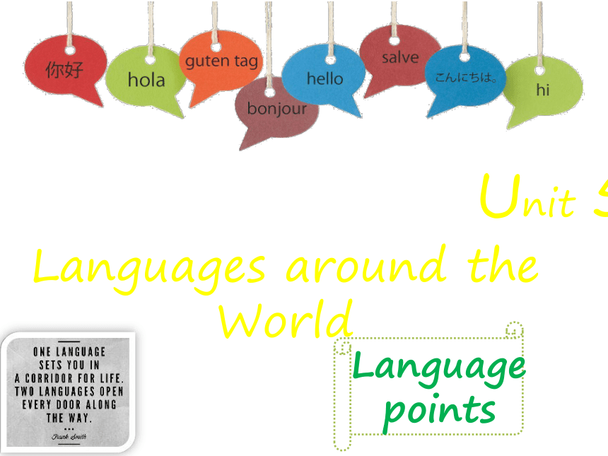 人教版（2019） 必修第一册 Unit 5 Languages around the world Language points(共22张PPT)