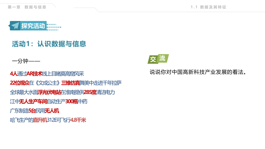 2021—2022学年粤教版(2019)高中信息技术必修11.1 数据及其特征  课件（19张PPT）