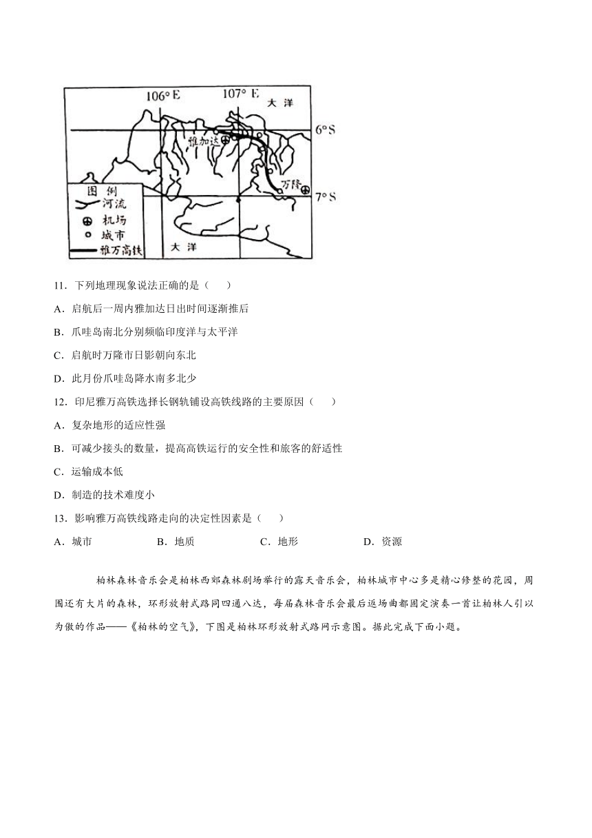 3.4 运输方式和交通布局与区域发展的关系 培优练习（word版含答案）