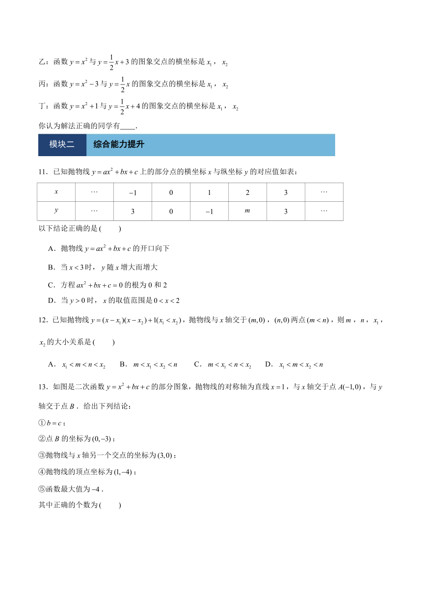 22.2二次函数与一元二次方程 同步练习-2021-2022学年人教版九年级数学上册（Word版含答案）