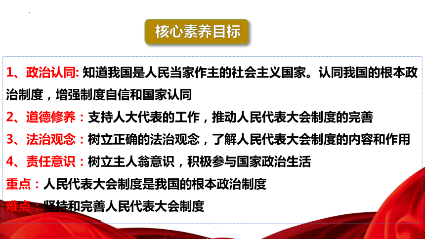 【核心素养目标】5.1根本政治制度 课件(共33张PPT)-2023-2024学年统编版道德与法治八年级下册