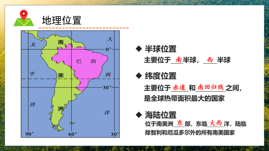 8.6 巴西-2022-2023学年七年级地理下册教学精品课件（湘教版）（共32张PPT）