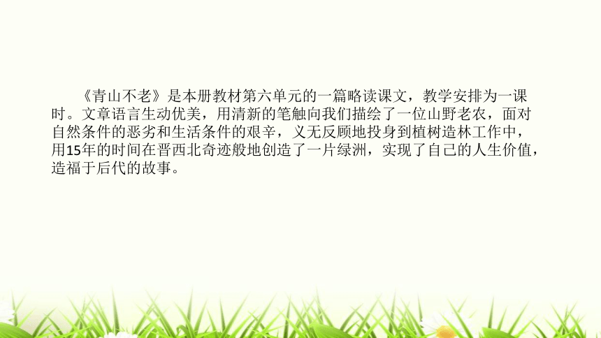 部编版小学六年级语文上册《青山不老》说课课件（含教学反思）(共21张PPT)