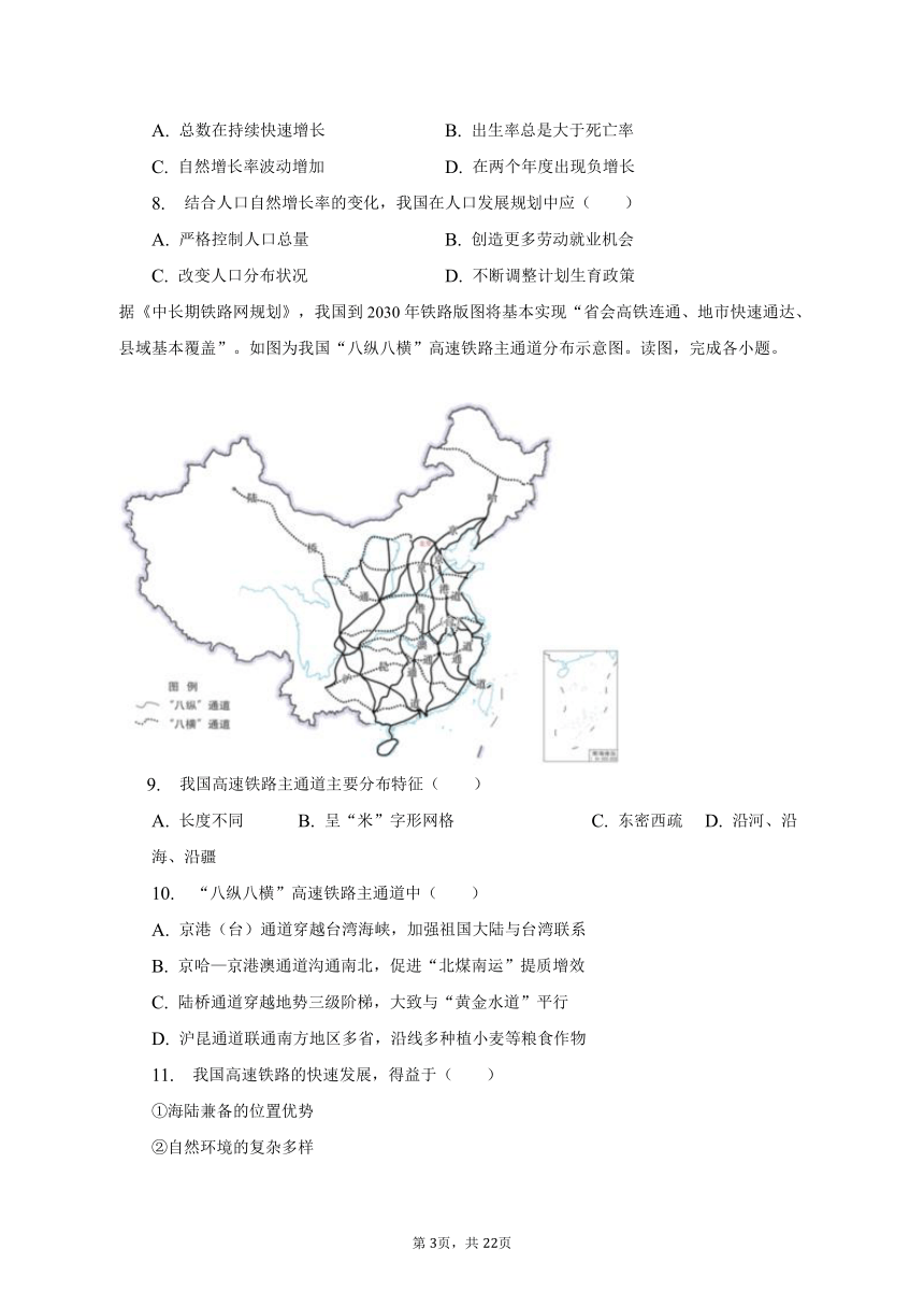 2023年北京市石景山区中考地理二模试卷（含解析）