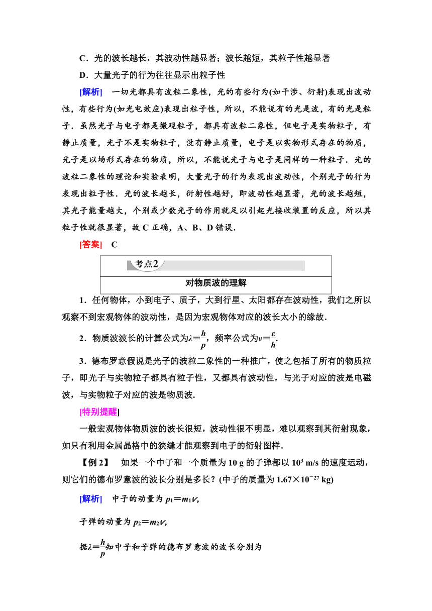 人教版高中物理选修3-5导学案   第17章 3 粒子的波动性  Word版含解析