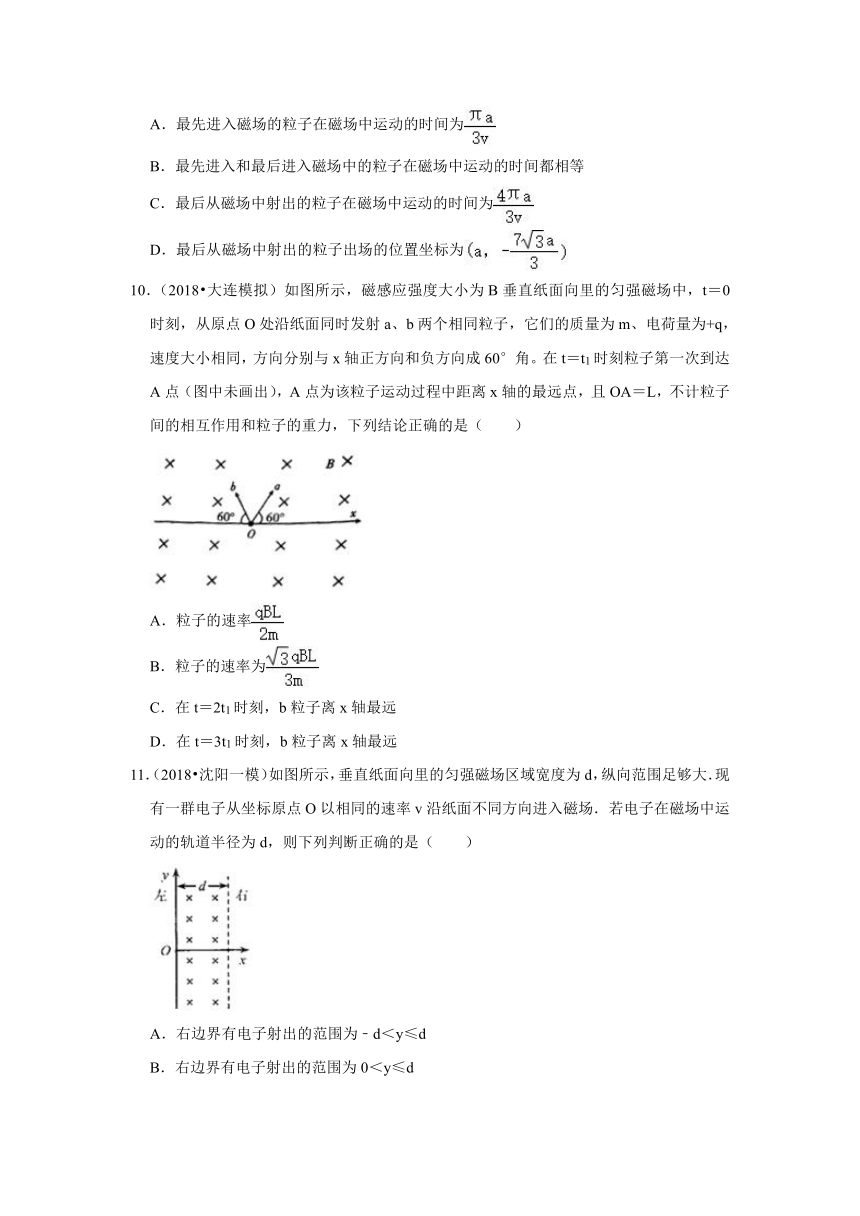 辽宁省2018-2020年高考各地物理模拟试题分类（6）——磁场 Word版含答案