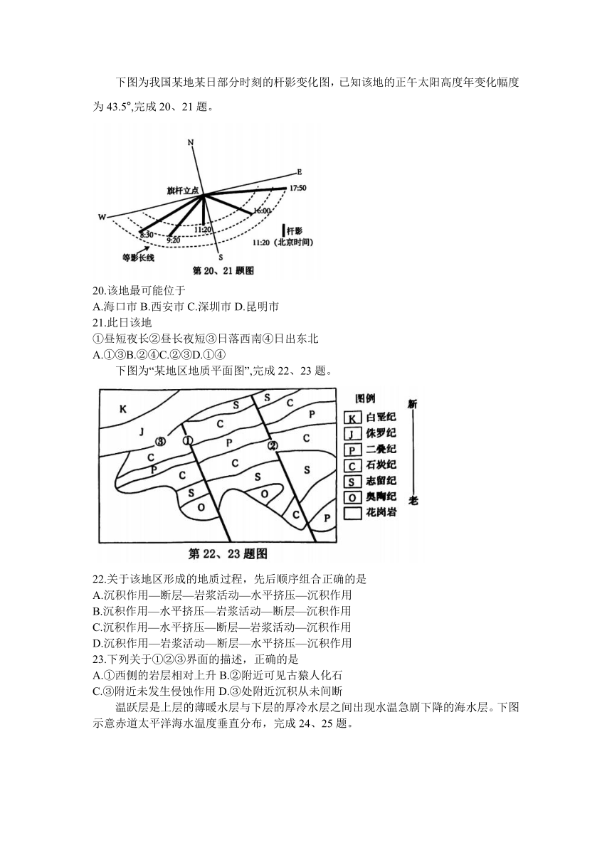 2024届浙江省稽阳联谊学校高三4月联考（二模）地理试题（含答案）