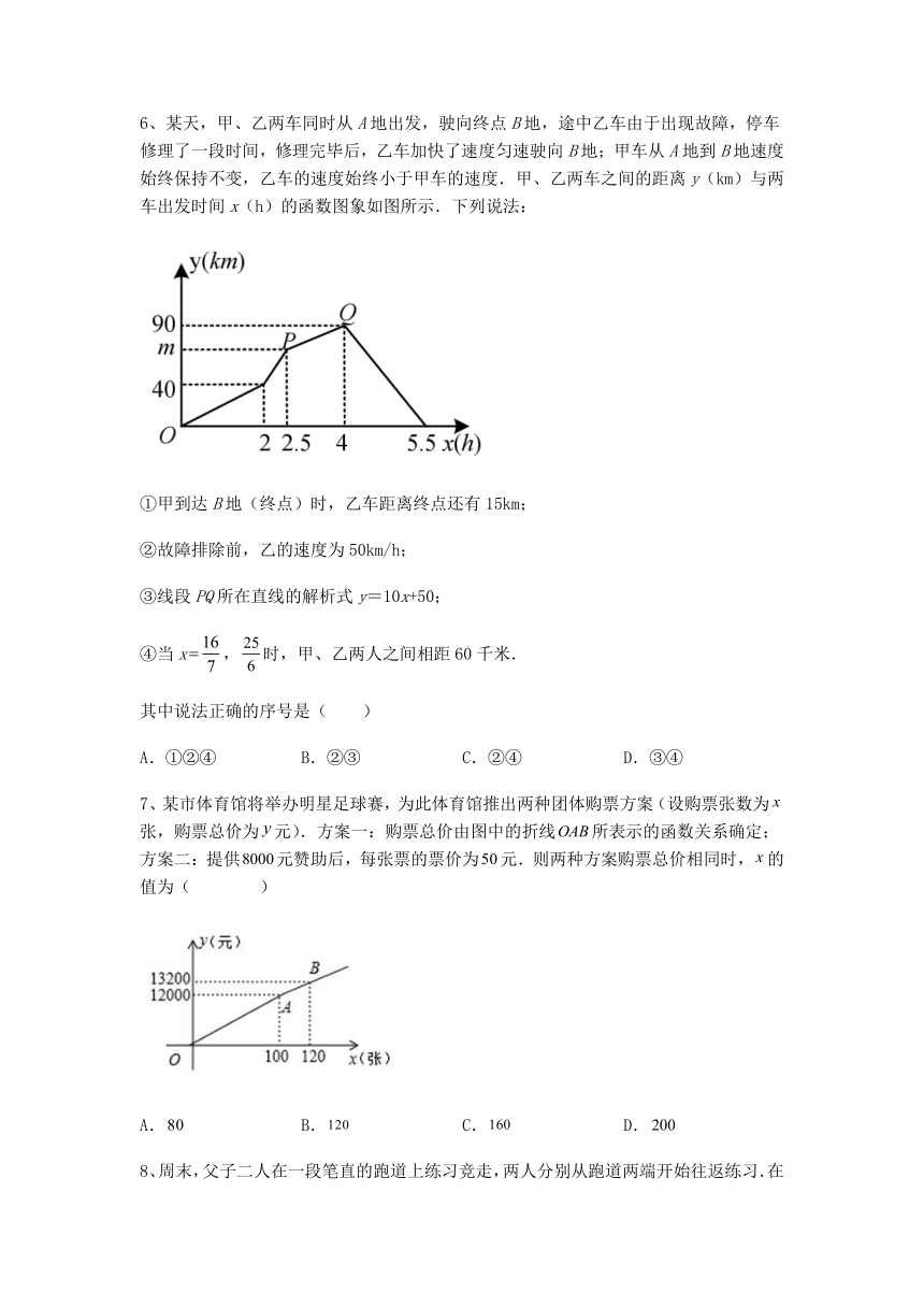 14.7一次函数的应用专题练习2022-2023学年京改版八年级数学下册