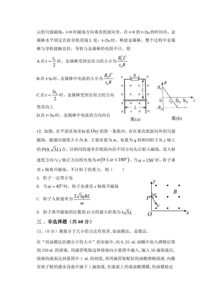 山东省淄博市第五中学2022-2023学年高二下学期期中考试物理试题（无答案）