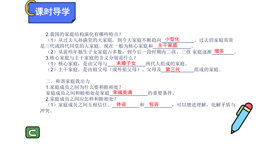 （核心素养目标）7.3 让家更美好 学案课件(共18张PPT) 统编版道德与法治七年级上册