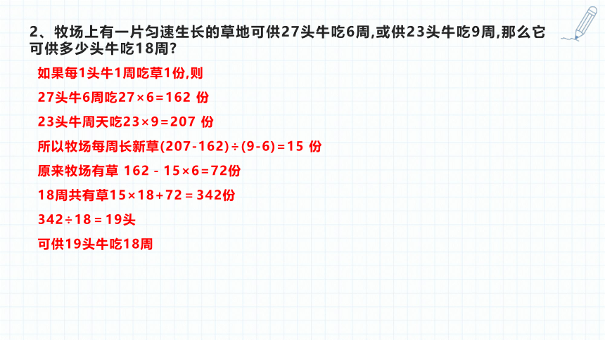 小升初数学复习课件-牛吃草问题 人教版(共33张PPT)