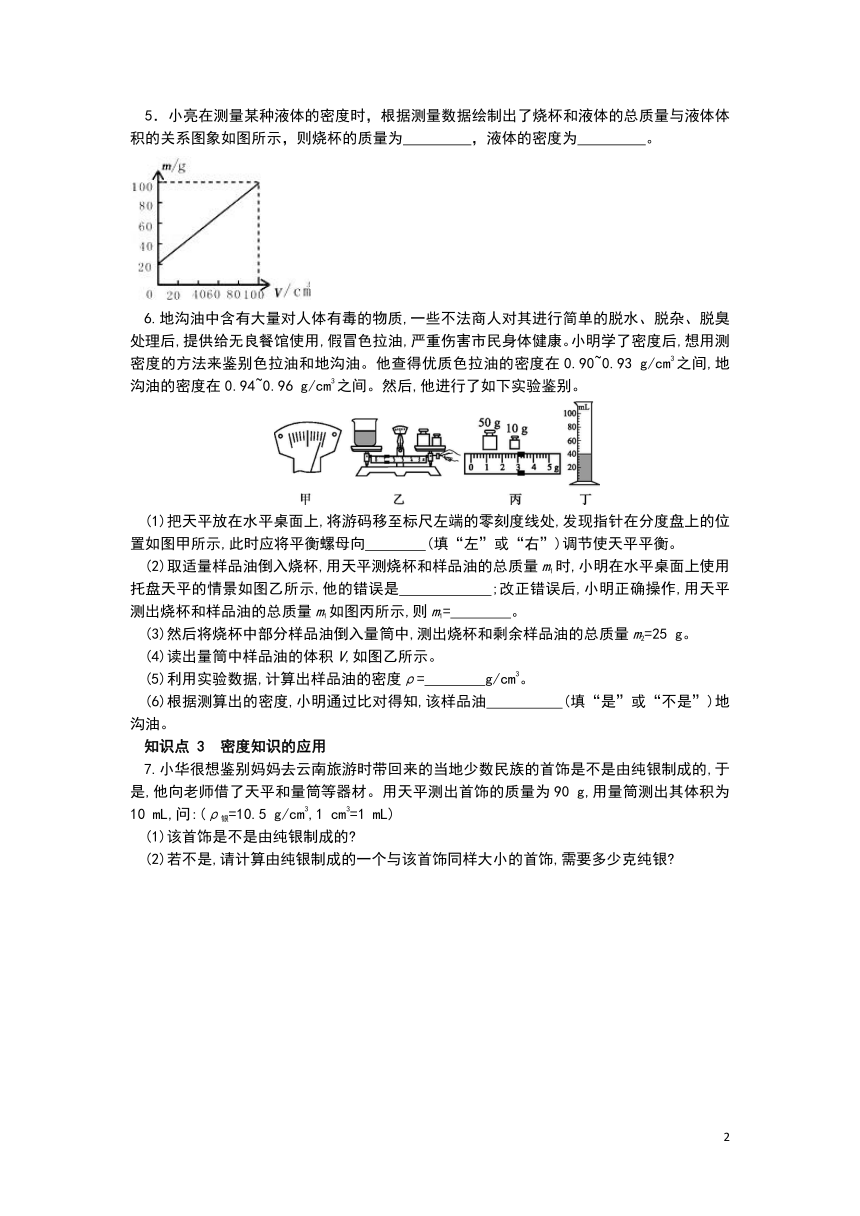 3.1密度的应用同步练习（含答案）