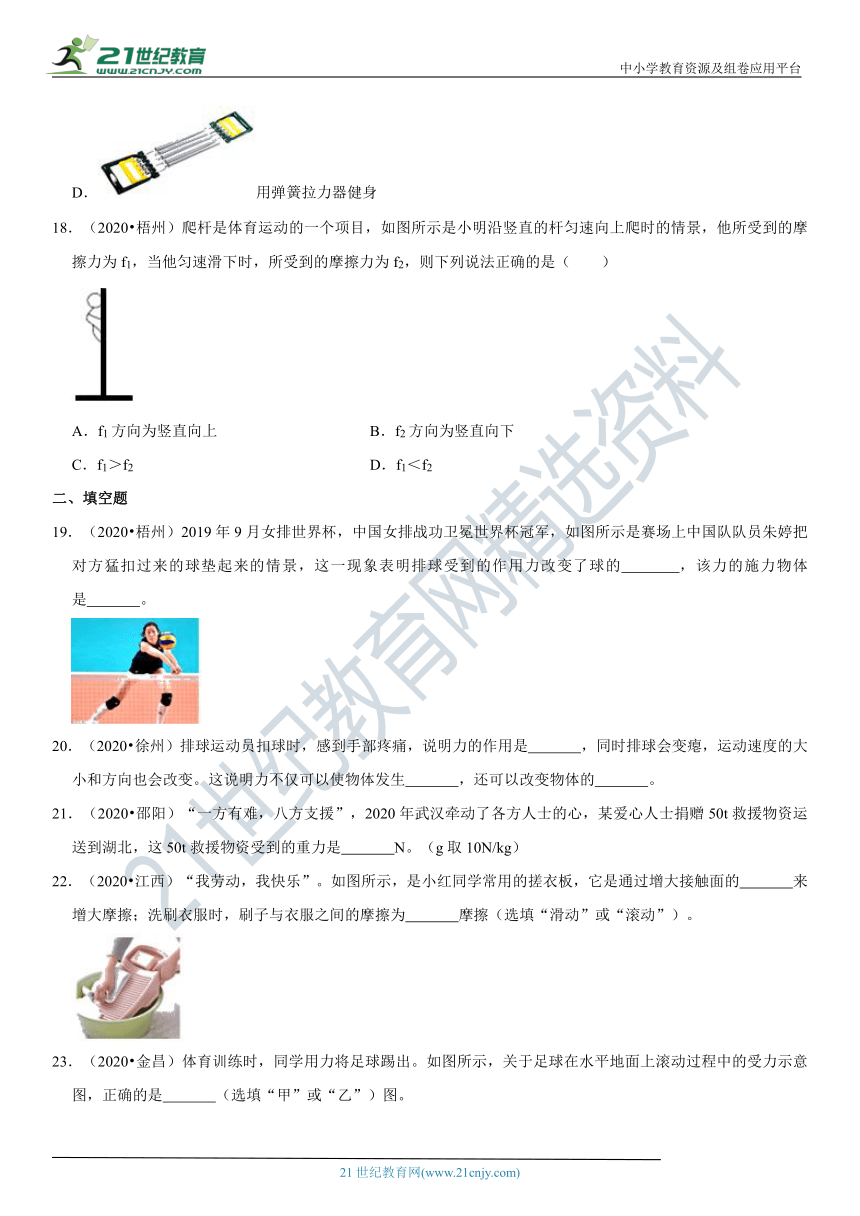 第8章 力-2020-2021学年八年级物理下册疑难易错必刷题汇编（有解析）