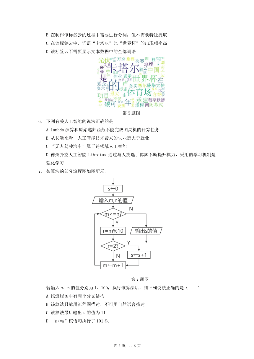 2023年2月慈溪市期末考试高二信息技术卷（PDF版，含答案）