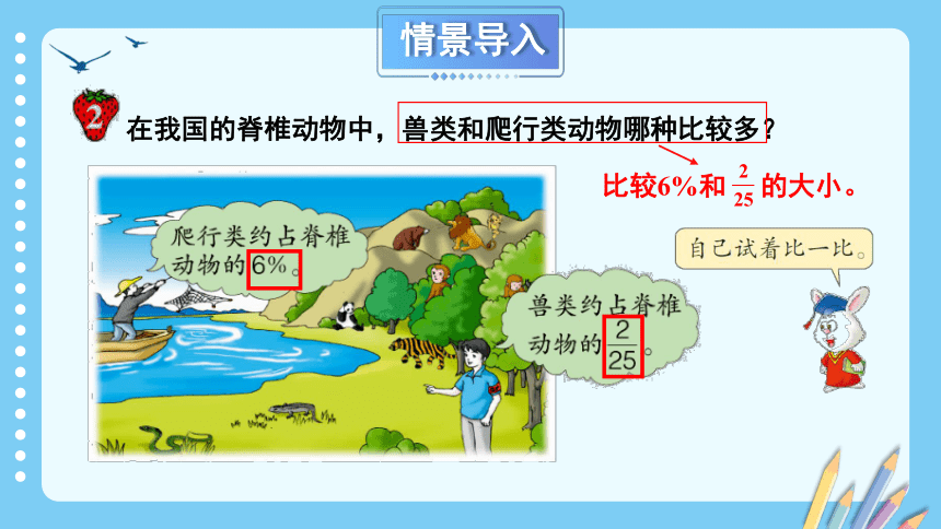 小学数学冀教版六年级上3.1.2 分数和百分数的大小比较及互化课件（20张PPT)