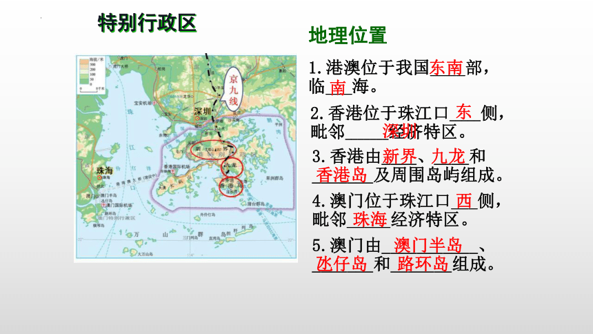 7.3东方明珠香港和澳门课件（共20张PPT，WPS打开）2022-2023学年人教版地理八年级下册