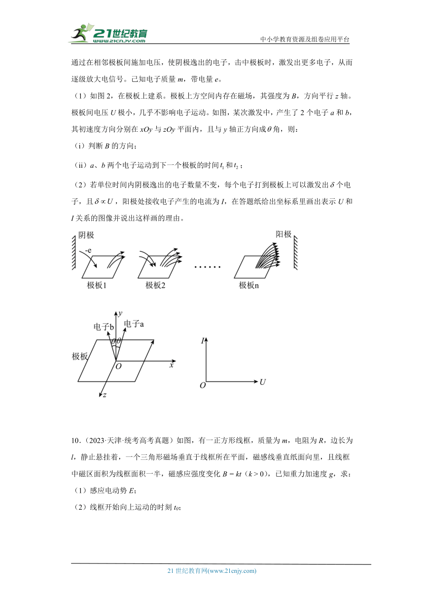 高考物理天津卷3年（2021-2023）真题汇编-电磁学（有解析）