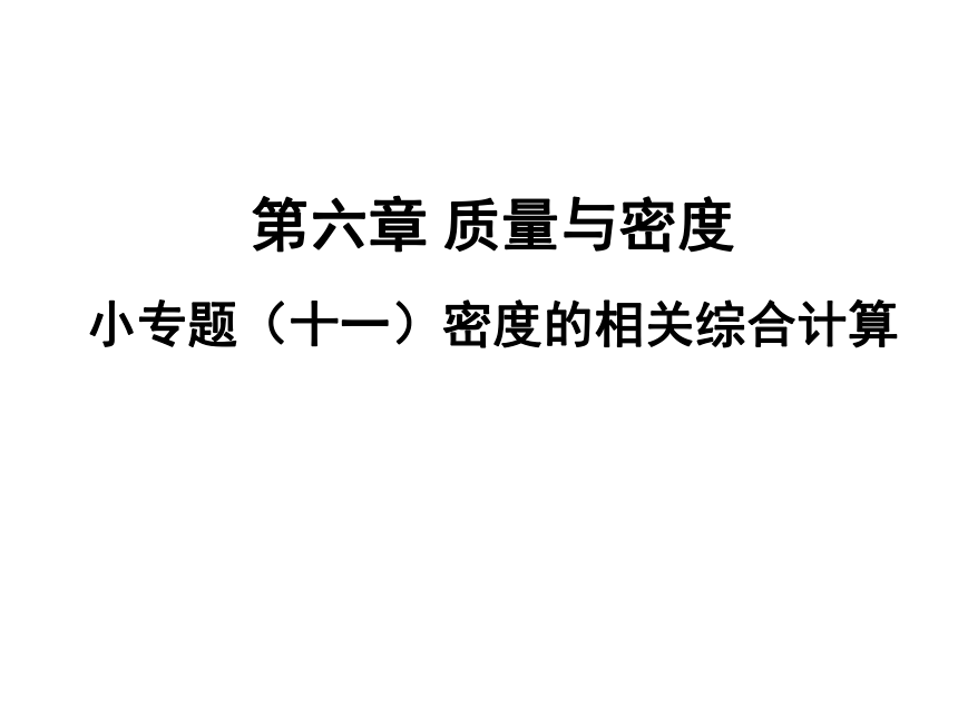 人教版物理八年级上册期末复习小专题(十一)　密度的相关综合计算课件