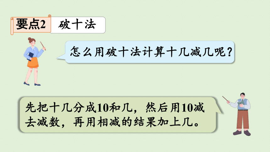 人教版一年级数学下册 2 20以内的退位减法 整理和复习 课件(共20张PPT)