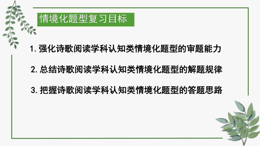 2024届高考语文复习：诗歌阅读情境化题型探究课件(共20张PPT)