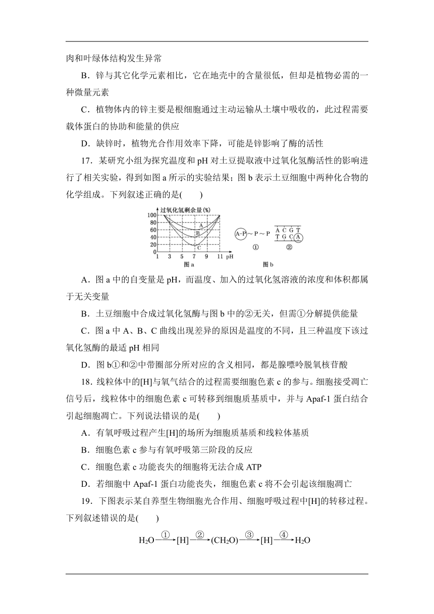 2021-2022学年高一上学期生物苏教版（2019）必修1模块训练（word版含解析）