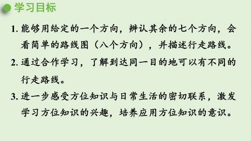 2021-2022学年 人教版数学三年级下册1.4 用八个方向描述简单的行走路线  课件(共41张PPT)