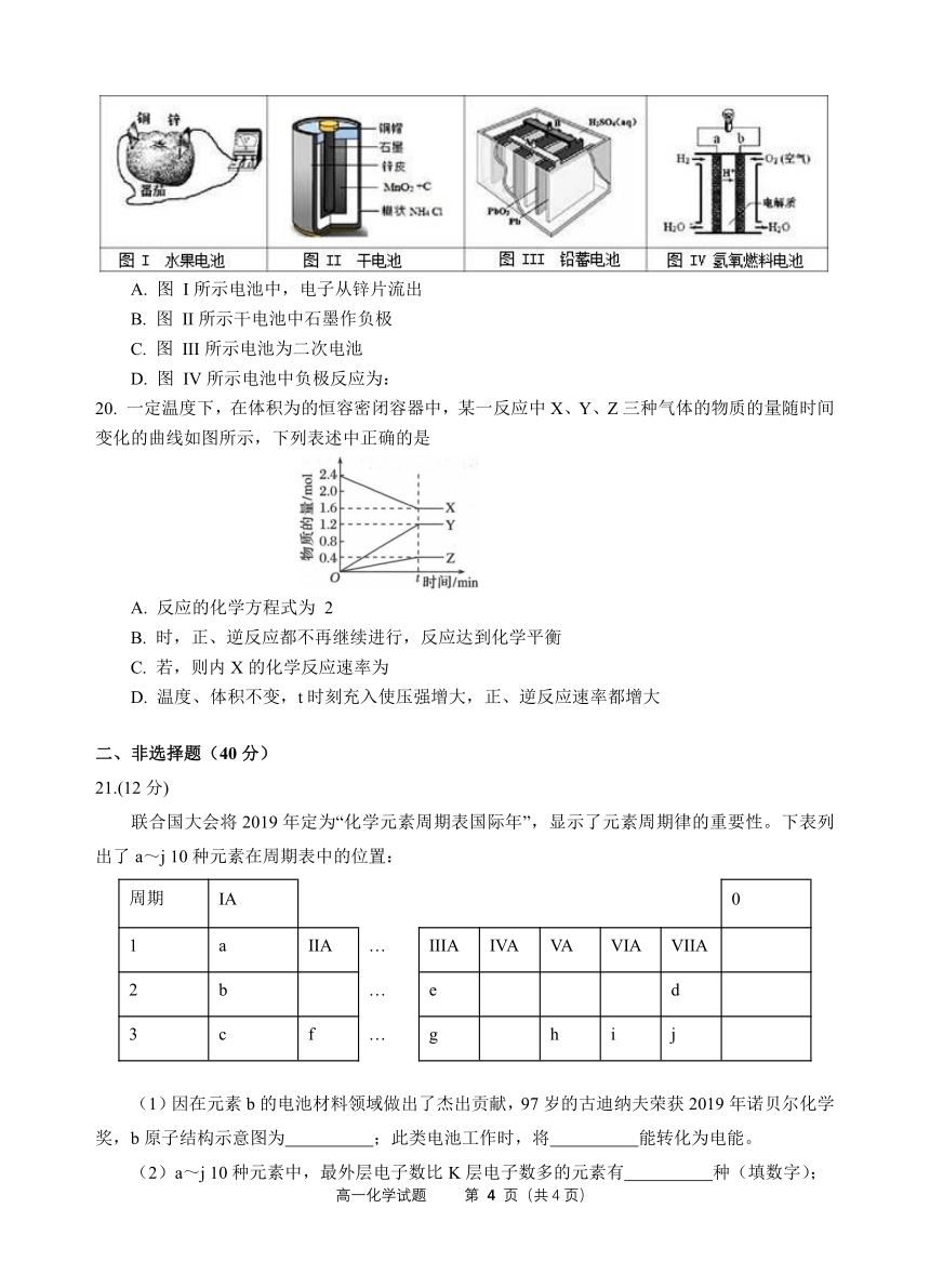 广东省江门市名校2020-2021学年高一下学期6月联考化学试题 Word版含答案