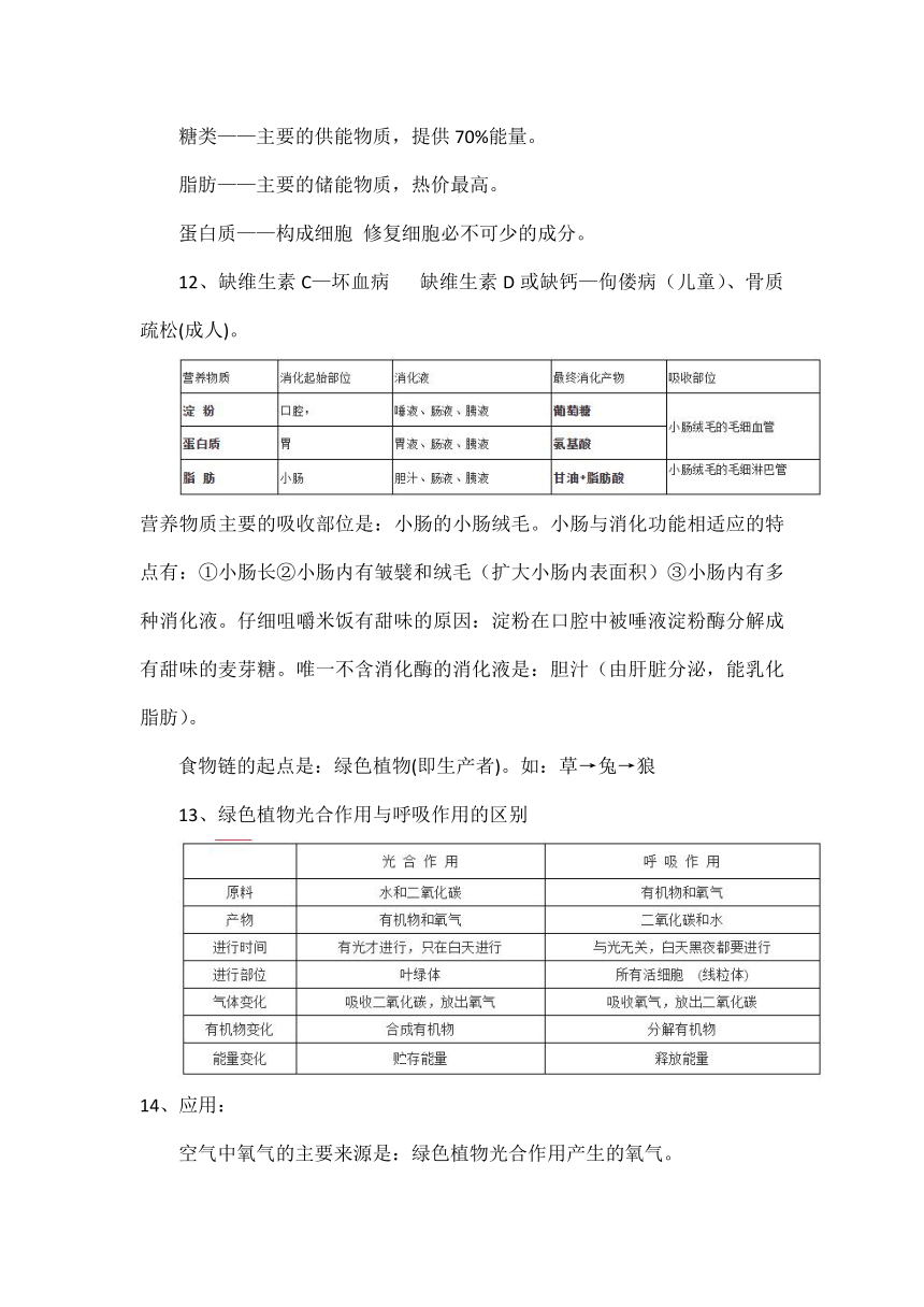 部编初中生物常考知识点（Word版 含答案）