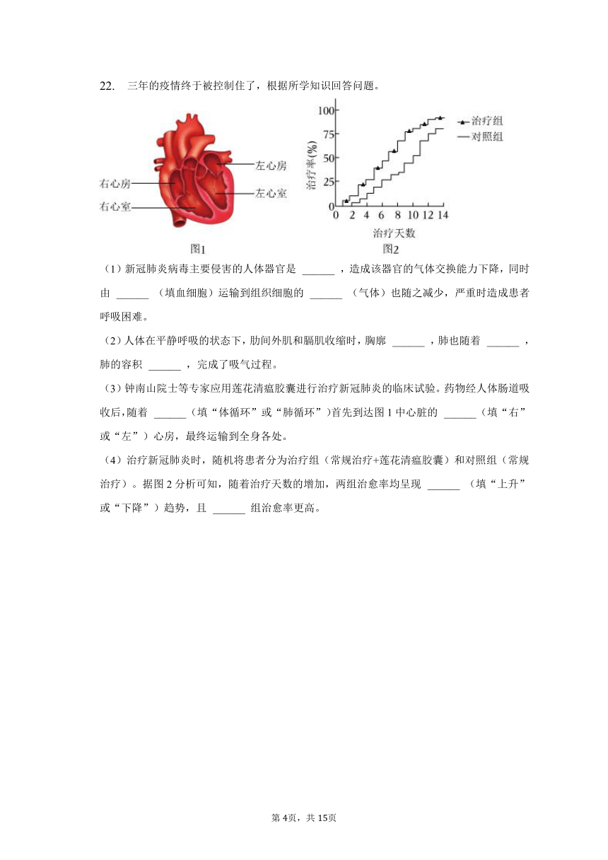 2022-2023学年河北省石家庄市七年级（下）期中生物试卷（含解析）