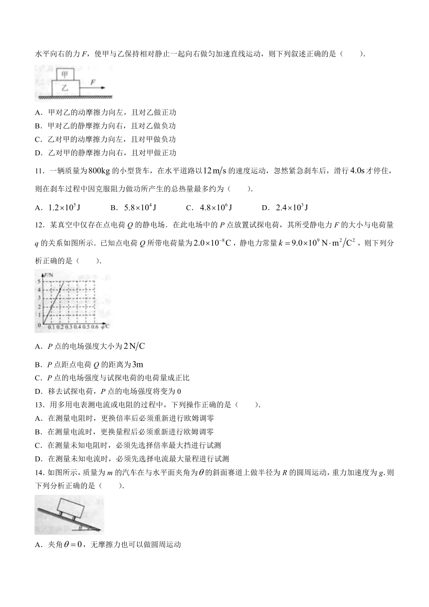 贵州省贵阳市普通中学2022-2023学年高一下学期期末监测物理试题(无答案)