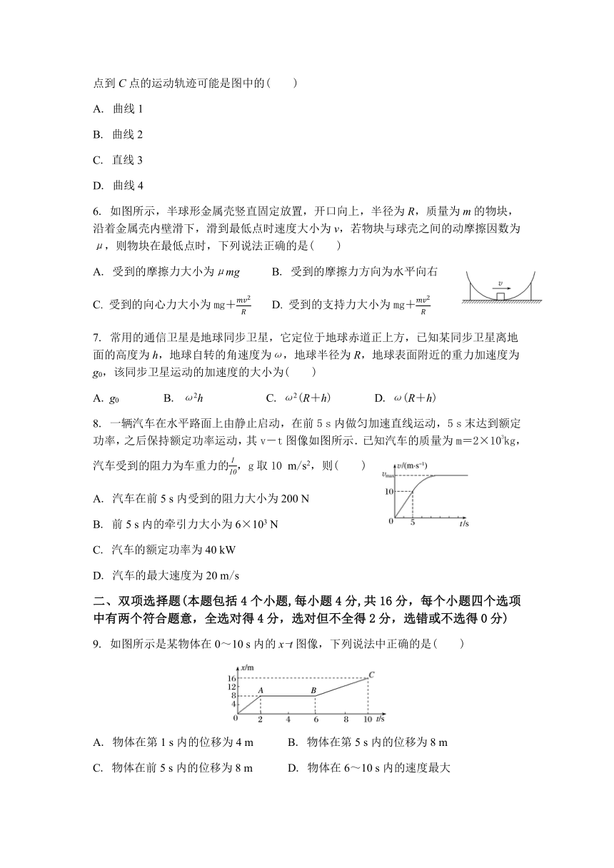 云南省玉溪市玉溪民高2022-2023学年高一下学期期末考试物理试题（Word版含答案）