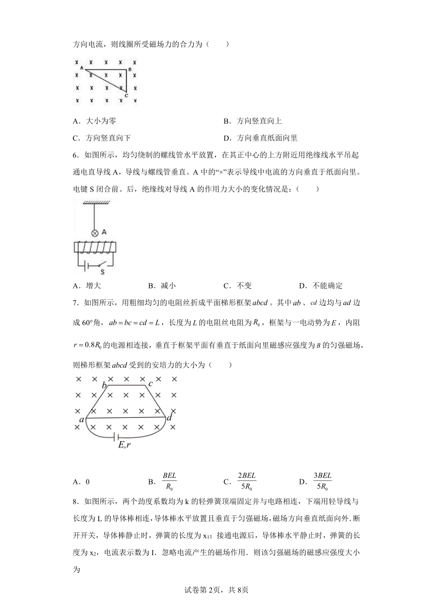 第一章 磁场力与现代科技专项测试（Word版含答案）