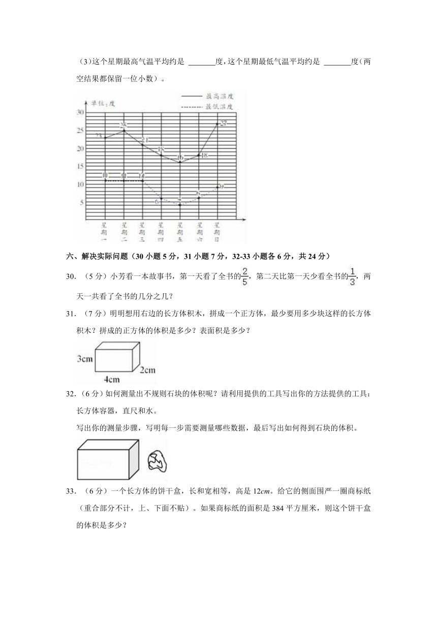 2021-2022学年河北省邢台市某地区五年级（下）期末数学试卷（含答案）