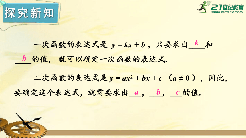 1.3 不共线三点确定二次函数的表达式  课件（共20张PPT）