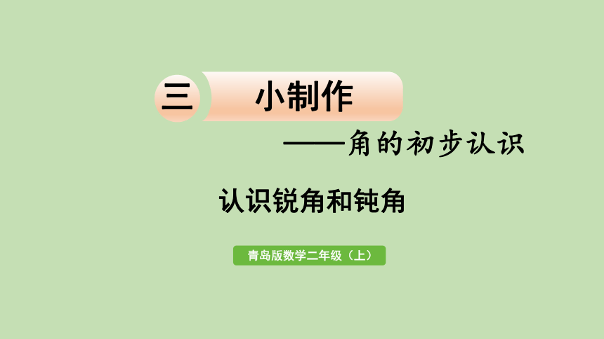 青岛版数学二年级上册 三小制作——角的初步认识 信息窗3   认识锐角和钝角 课件（19张ppt）