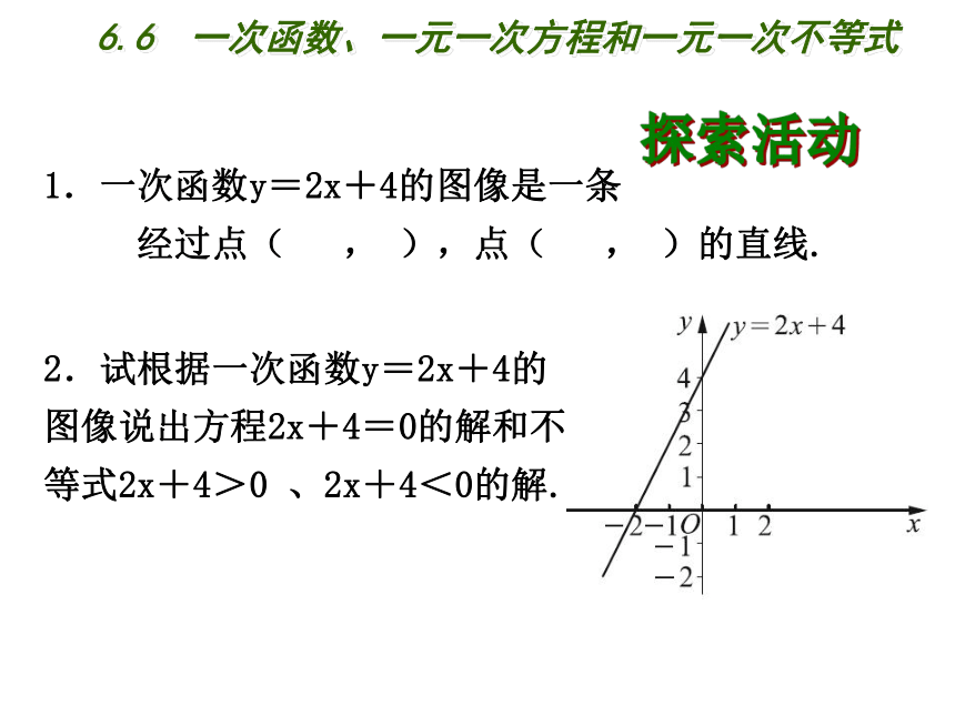 苏科版八年级数学上册 6.6 一次函数、一元一次方程和一元一次不等式(共12张PPT)