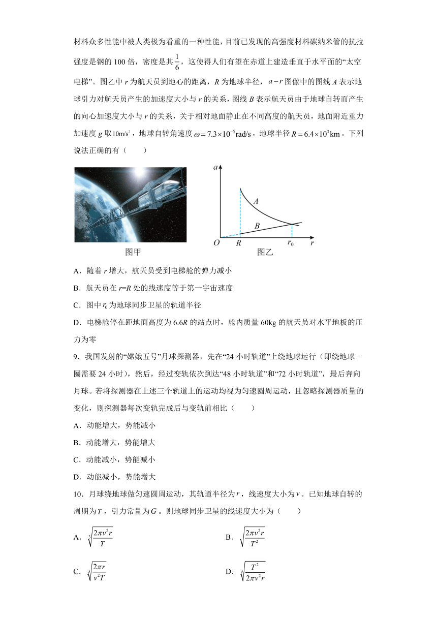 4.3人类对太空的不懈探索 自主提升过关练(Word版含答案)