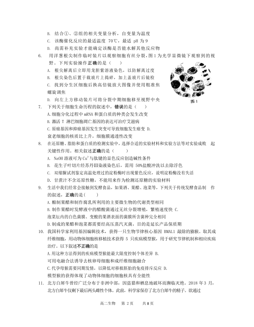 江苏省泰兴、如皋四校2021-2022学年高二下学期期末联考生物学试卷（Word版含答案）