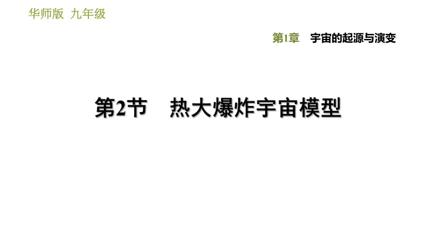 华师版九年级下册科学课件 第1章 1.2 热大爆炸宇宙模型同步练习（14张PPT）