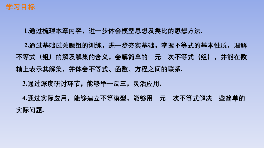 北师大版八年级数学下册 第二章《一元一次不等式与一元一次不等式组》回顾与思考 课件(共29张PPT)