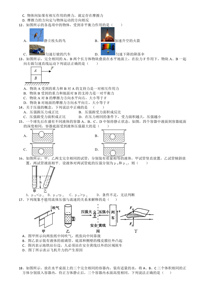 2021年暑假苏科版八年级物理下册复习巩固提升训练-综合（2）（解析）