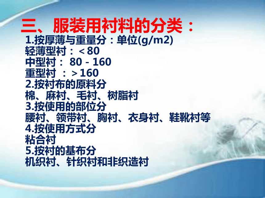 第七章  服装辅料 课件(共38张PPT)-《服装材料》同步教学（中国纺织出版社）