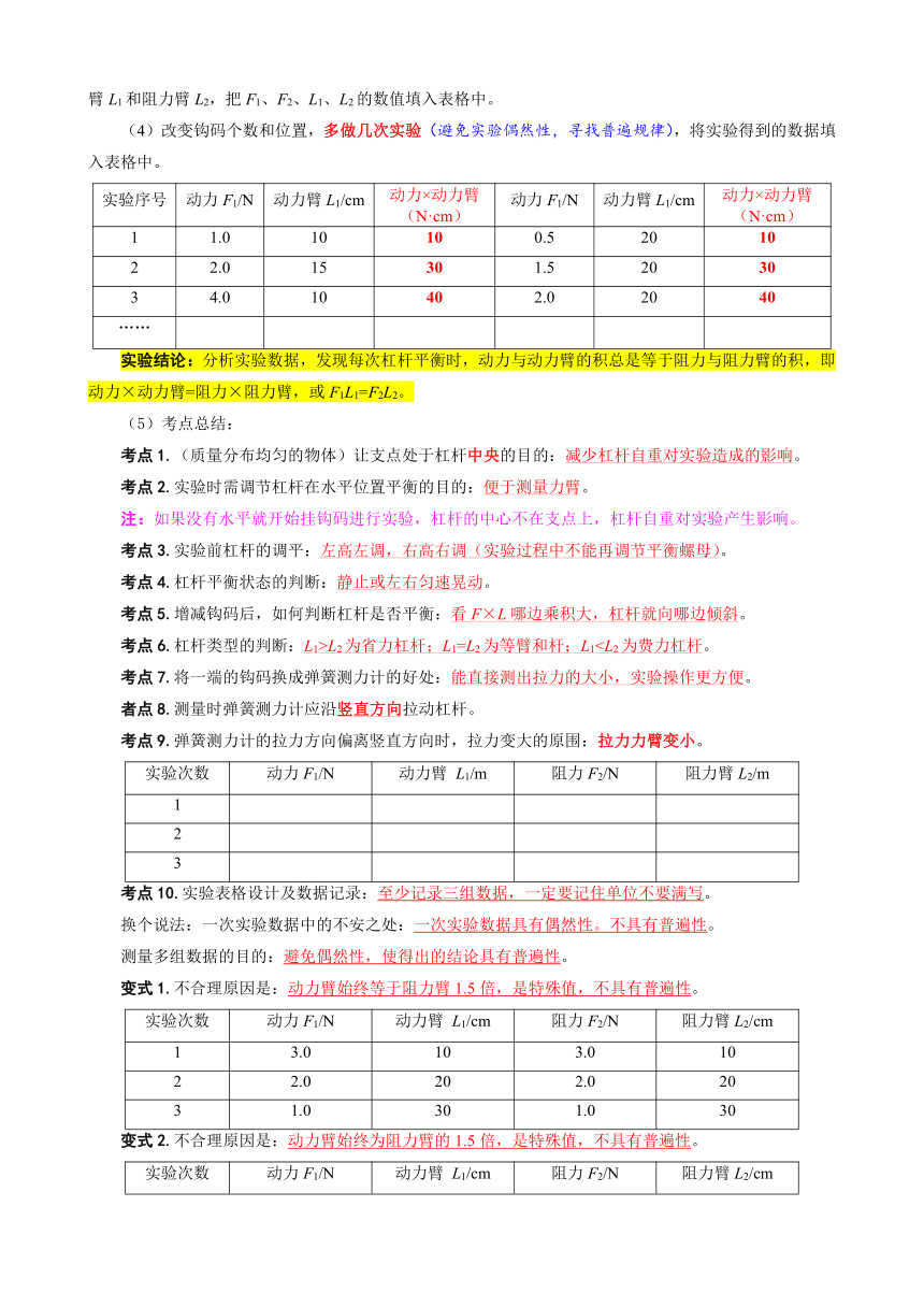 《43.认识杠杆及作图》讲义 人教版物理八年级下册疑难易错同步（含答案）