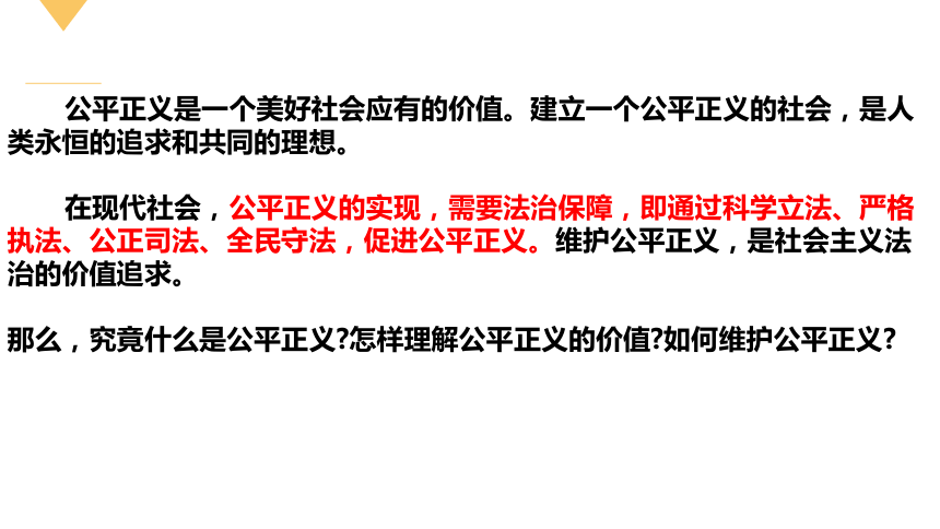 8.1 公平正义的价值 课件(共21张PPT)-2023-2024学年统编版道德与法治八年级下册